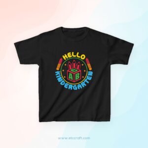 Kids Kindergarten Tee, Cute Children's T-Shirt, First Day of School Shirt, Gift for Preschoolers, Back to School Outfit
