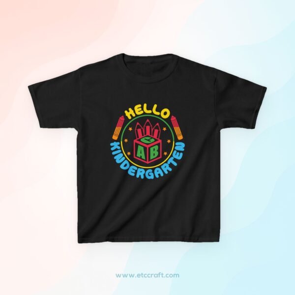 Kids Kindergarten Tee, Cute Children's T-Shirt, First Day of School Shirt, Gift for Preschoolers, Back to School Outfit
