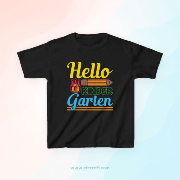 Kids Kindergarten Tee - Hello Kindergarten Shirt, Back to School Gift, Cute Kids T-Shirt, Educational Wear, Fun Teacher Gift