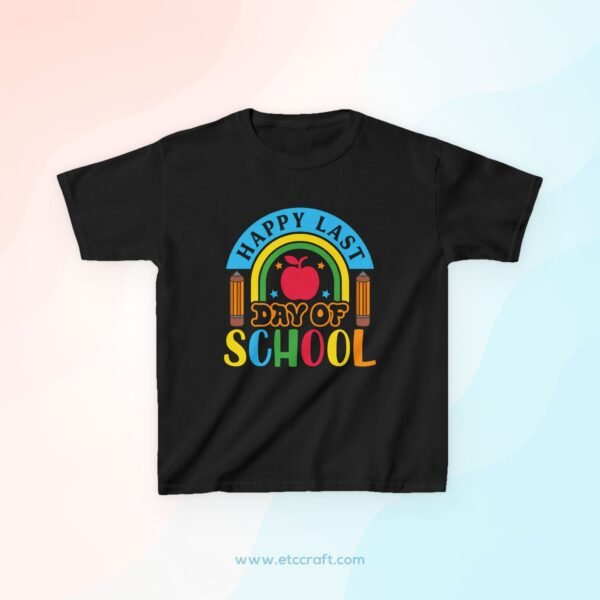 Last Day of School Kids Tee, Fun School Shirt, Graduation Gift, Summer Break Apparel, Youth Graphic T-Shirt, Apple Print Tee