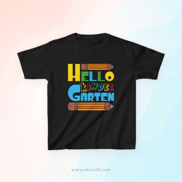 Cute Kids 'Hello Kindergarten' Tee, Back to School Shirt, Toddler Graphic T-Shirt, Kids Gift for Preschool, Fun School Apparel